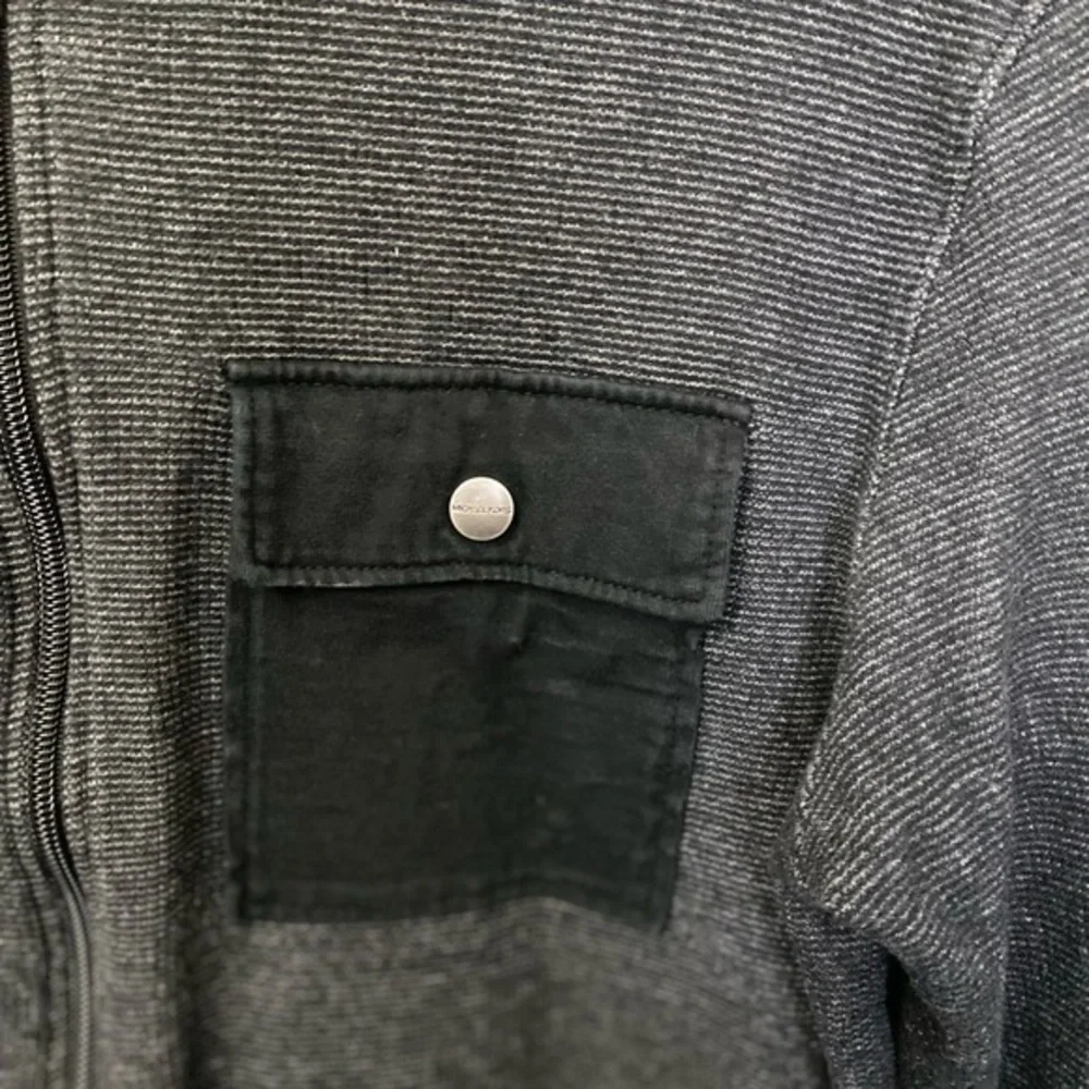 Michael Kors zip up sweater gray with black pockets size medium
